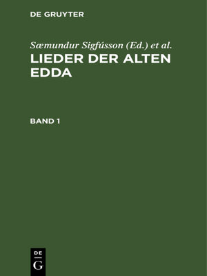 cover image of Lieder der alten Edda. Band 1